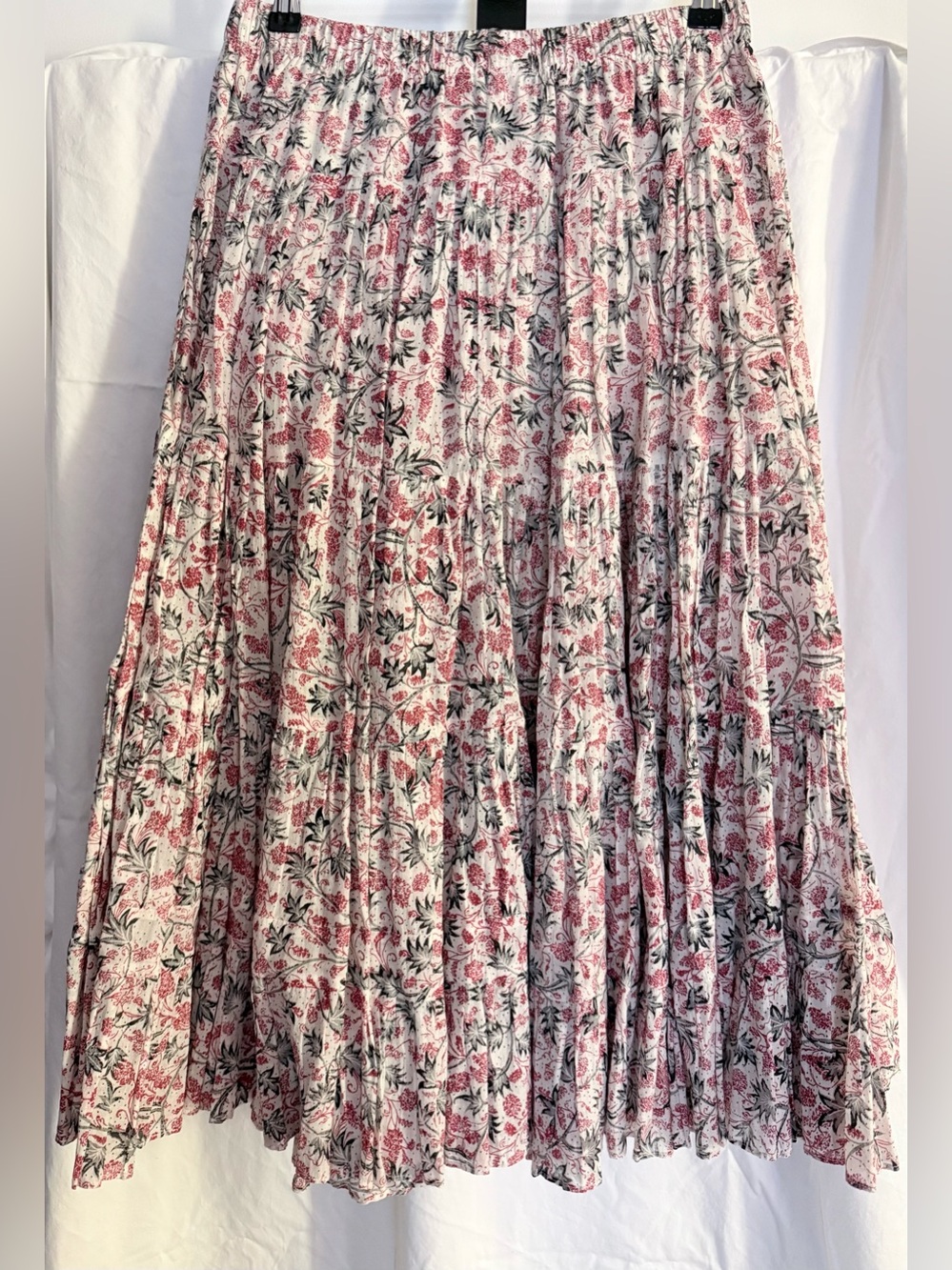 Isabel Marant Pink Floral Tiered Maxi Skirt